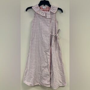 The Sunday Collective Girls Wrap Gingham Cotton Dress